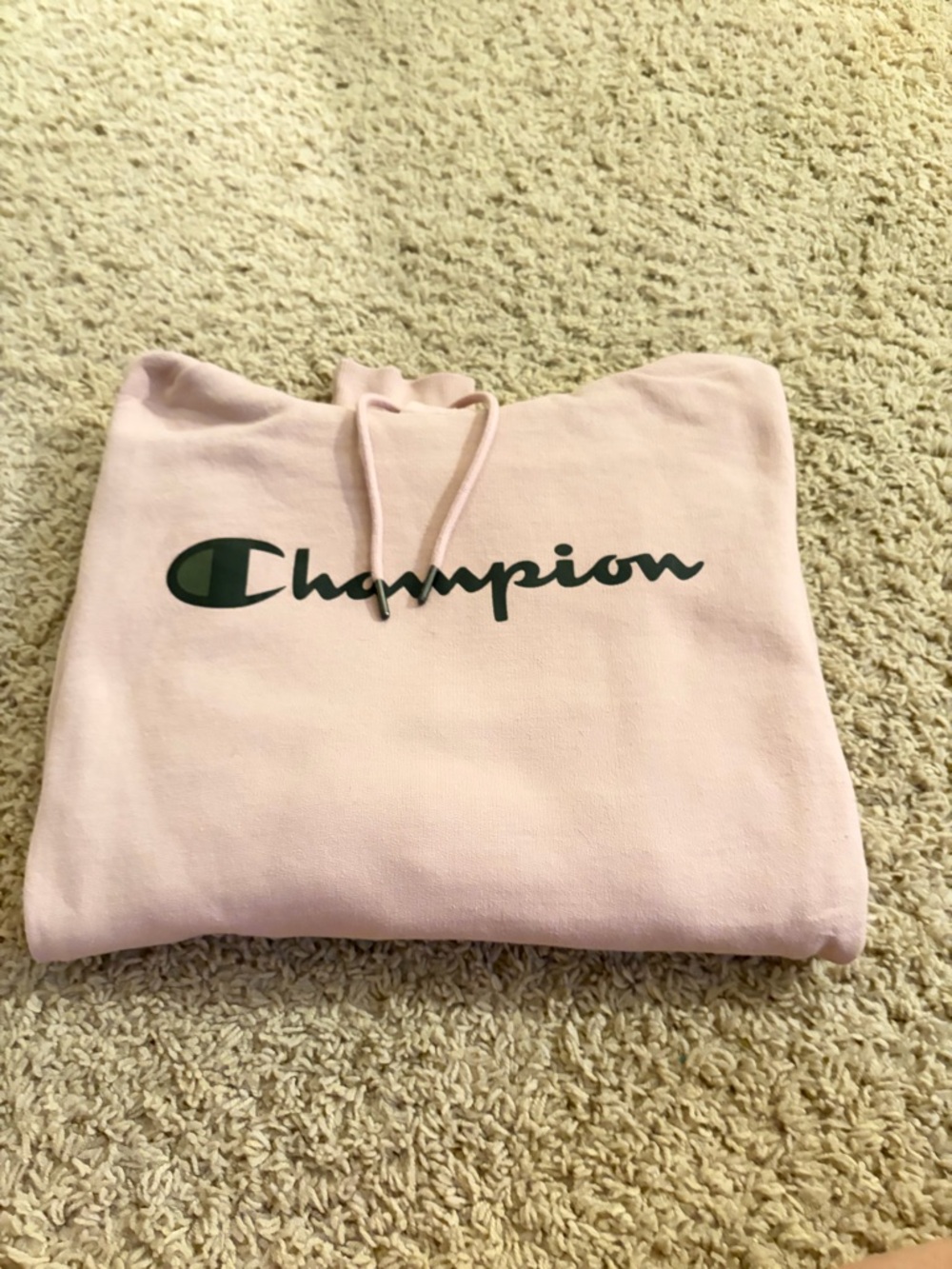 Champion Light Pink Hoodie with Multicolor Trim